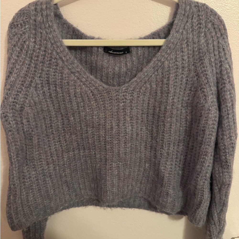 Olivaceous Soft Purple V-Neck Sweater